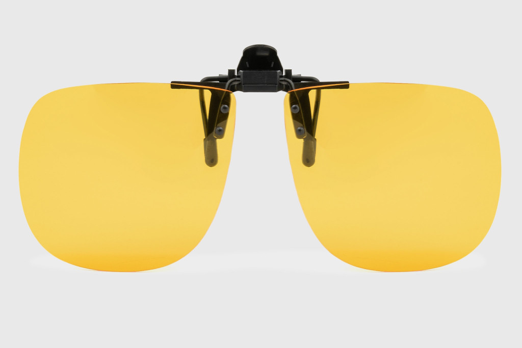 Clip abatible amarillo GM – Gafas de conducción nocturna para ópticos | filtro antideslumbrante