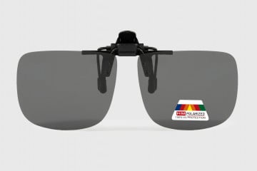 Polarized Clip on Flip Up Sunglasses - Grey SM
