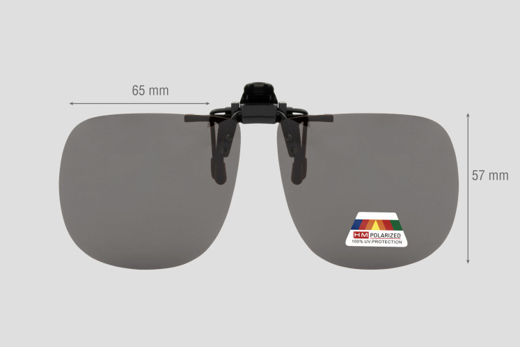 Polarized Clip on Flip Up Sunglasses - Grey BM