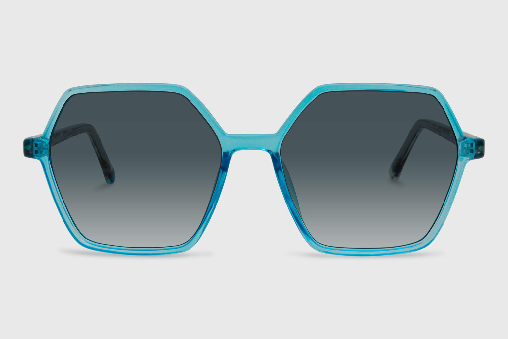 Sunglasses injected woman