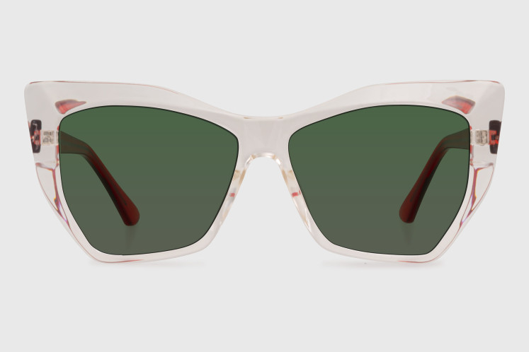 Sunglasses injected woman