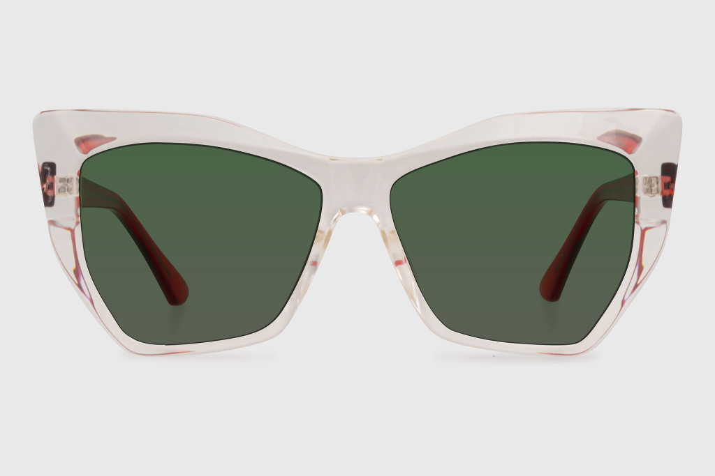 Sunglasses injected woman