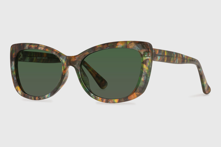 Sunglasses injected woman