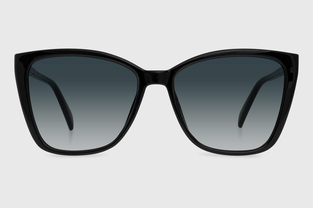 Sunglasses injected woman