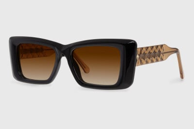 Sunglasses injected woman