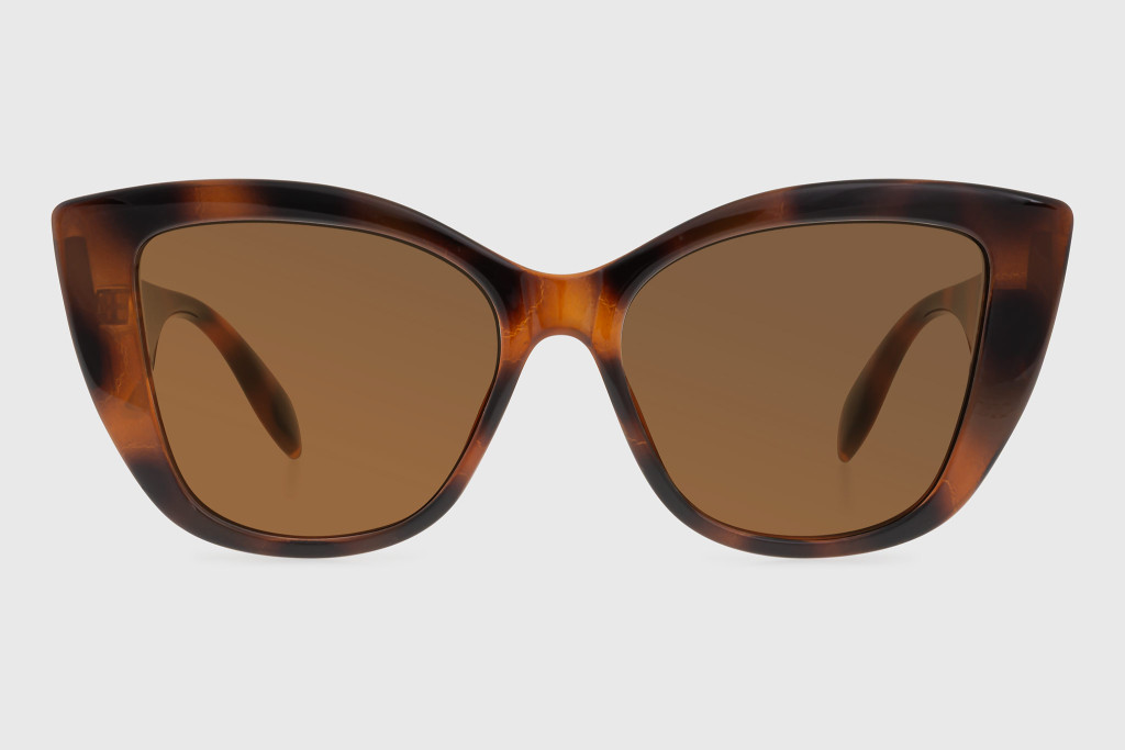 Sunglasses injected woman