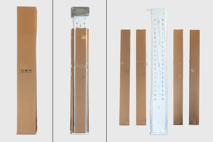 Display empty white shiny acrylic with lock - 76 frames