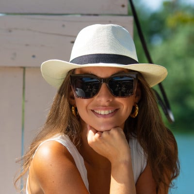Sunglasses injected woman