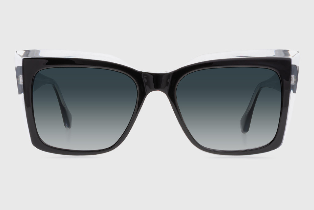 Sunglasses injected woman
