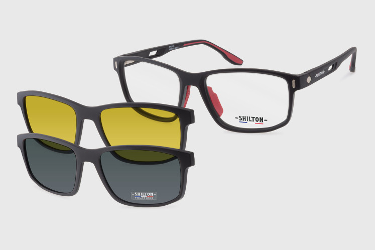 Injected man flex + clip polarized clip-on