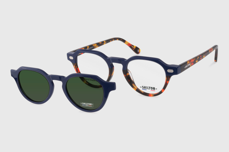 Acetate man + clip polarized clip-on