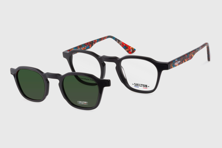 Acetate man + clip polarized clip-on