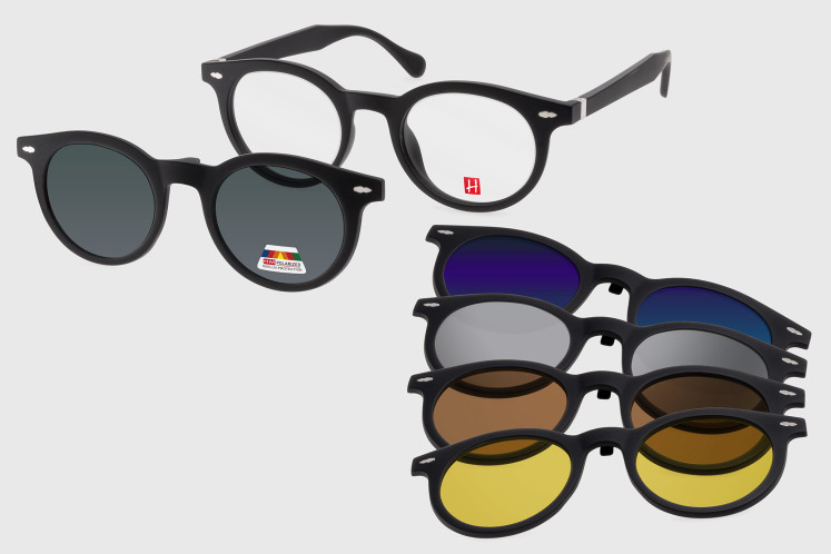 Injected unisex flex + 5 clip-ons (polarized and night vision)