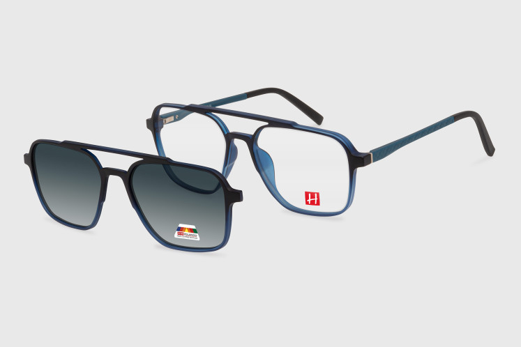 injected unisex flex + polarized clip-on