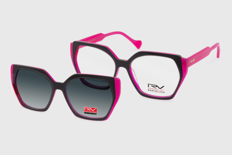 Acetate woman + clip-on polarized